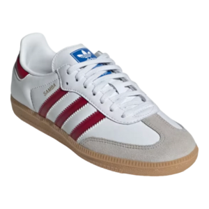 Giay Adidas Samba OG J 'White Collegiate Burgundy Gum' IE1330