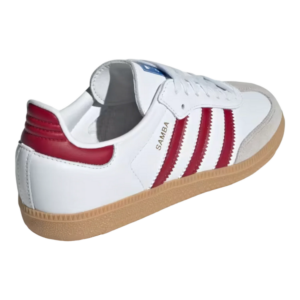 Giay Adidas Samba OG J 'White Collegiate Burgundy Gum' IE1330