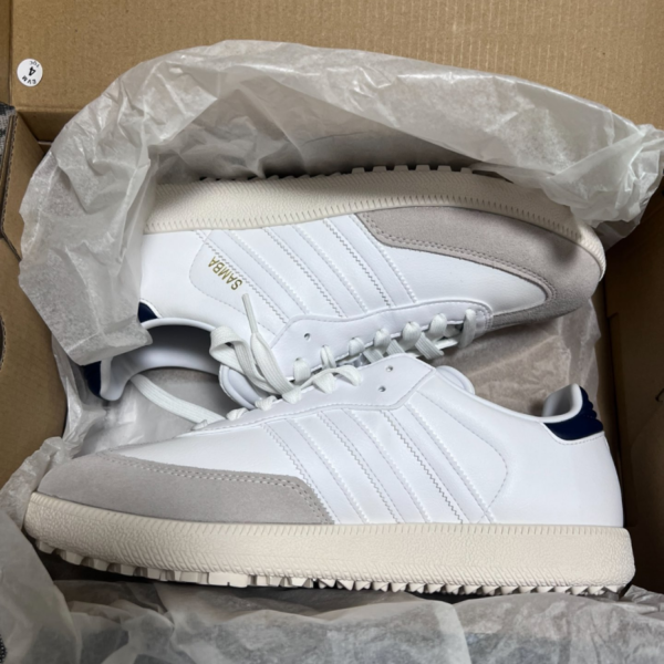 Giay Adidas Samba Spikeless Golf 'White Collegiate Navy' IE4870