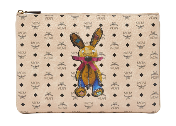 Tui MCM Medium Rabbit Crossbody Visetos 'Beige' MYZ6AXL81IG001
