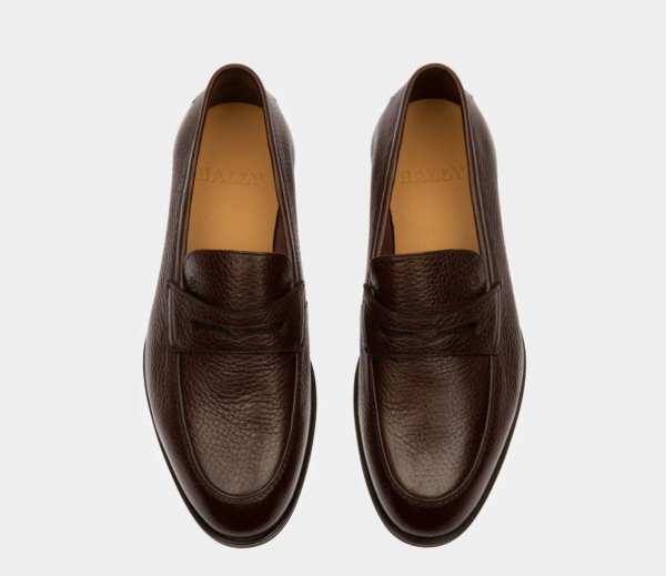 Giay Bally Webb Leather Loafers 'Brown' 6231400