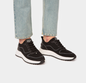 Giay Bally Davyn Mesh Leather Sneakers 'Black' 6300148