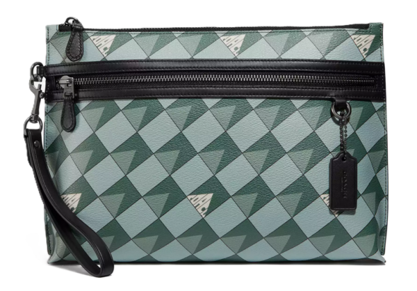 Tui Coach Carryall Pouch With Check Geo 'Green' 2747-QBTE