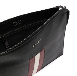 Tui Bally Striped Leather Pouch 'Black' 6236768