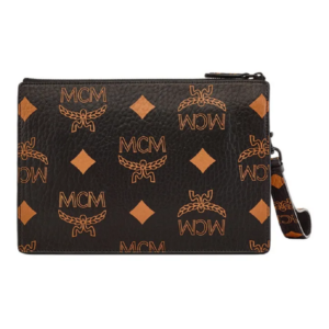 Vi MCM Wristlet Zip Pouch 'Black' MYZDATA01BK001