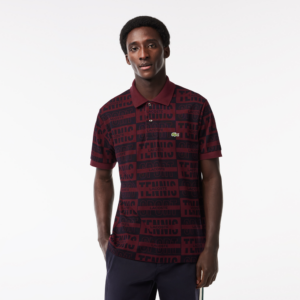Ao Lacoste Two Tone Badge Print Polo 'Bordeaux' PH2057-51-YUP