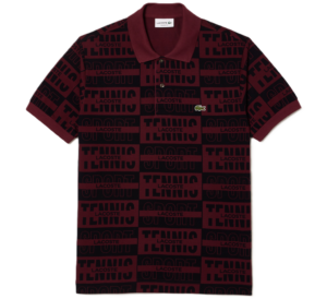 Ao Lacoste Two Tone Badge Print Polo 'Bordeaux' PH2057-51-YUP