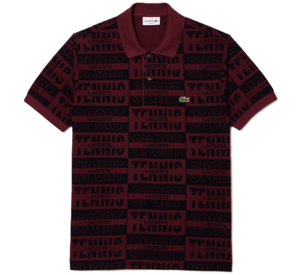 Ao Lacoste Two Tone Badge Print Polo 'Bordeaux' PH2057-51-YUP
