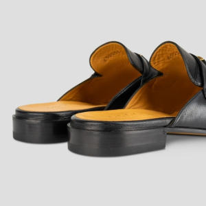 Giay Gucci Black Leather With Gold Logo 'Black' 692251-D3V00-1000