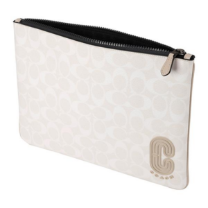 Tui Coach Large Pouch In Signature Canvas With Coach Patch 1314-QBR14