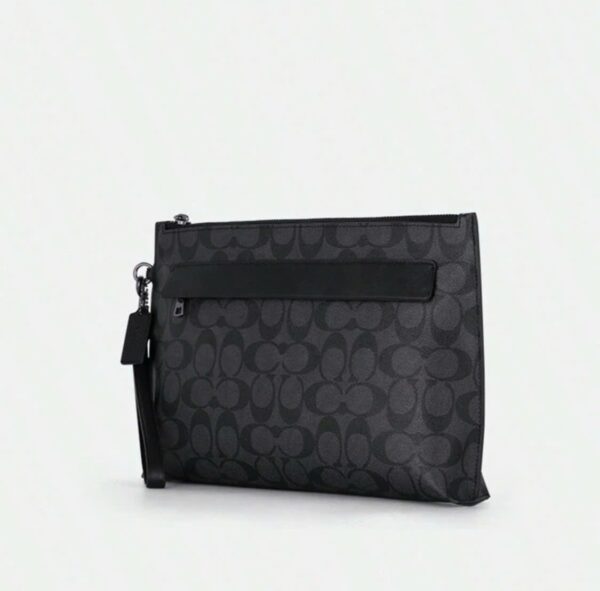 Tui Coach Carryall Pouch In Signature Canvas 'Charcoal' F29508-CQBK