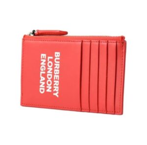 Vi Burberry Print Zipper Card Wallet 'Red' 8057852