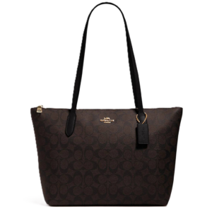 Tui Coach Zip Top Tote In Signature 'Brown' 4455-IMAA8