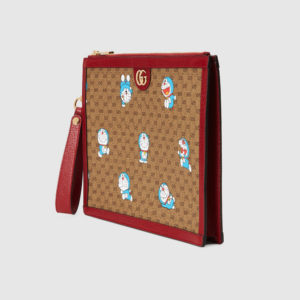 Tui Gucci Pouch In Mini GG Canvas x Doraemon 'Brown' 647804-2TJAG-8580