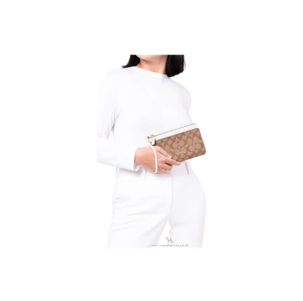 Tui Coach Double Zip Wallet In 'Khaki' C5576-IMDJ8