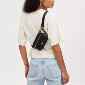 Tui Coach Mini Belt Bag In Signature Denim 'Black' CQ186-SVBK