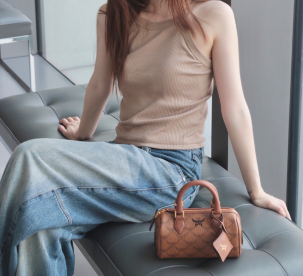 Tui MCM Mini Ella Boston In Lauretos 'Cognac' MWBESEA09CO001