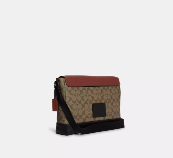 Tui Coach Hudson Messenger Bag 'Brown Red' C8142-QBTUI