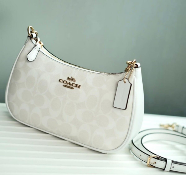 Tui Coach Terry Canvas Logo Shoulder Bag 'White' CA548-IMRFF