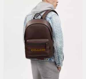 Balo Coach West Backpack With Stripe 'Gunmetal' CG995-QBMAA