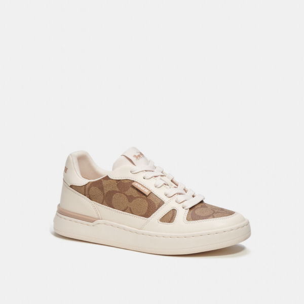 Giay Coach Clip Court In Signature Canvas 'Chalk' CM691-PVP
