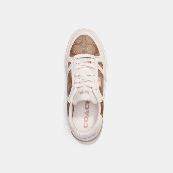 Giay Coach Clip Court In Signature Canvas 'Chalk' CM691-PVP