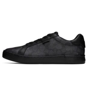 Giay Coach Leather Low Top Lace-up 'Black' CG999_CQGY