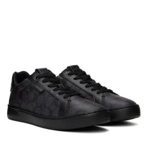 Giay Coach Leather Low Top Lace-up 'Black' CG999_CQGY