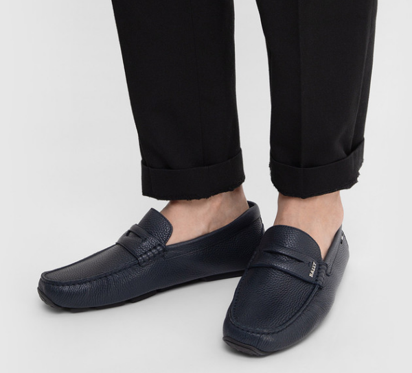 Giay Bally Pavel Leather Loafers 'Navy' 6234458