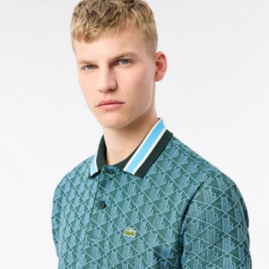Ao Polo Lacoste Jacquard 'Blue' DH1417-10-IB4