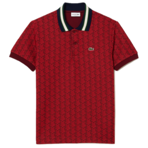 Ao Lacoste Polo Jacquard 'Red' DH1417-10-SWM