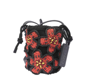 Tui Kenzo Flower boke bucket bag 'Black Red' FE52SA504F0421