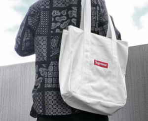 Tui Supreme Canvas Tote 'White Red' SUP-FW20-153