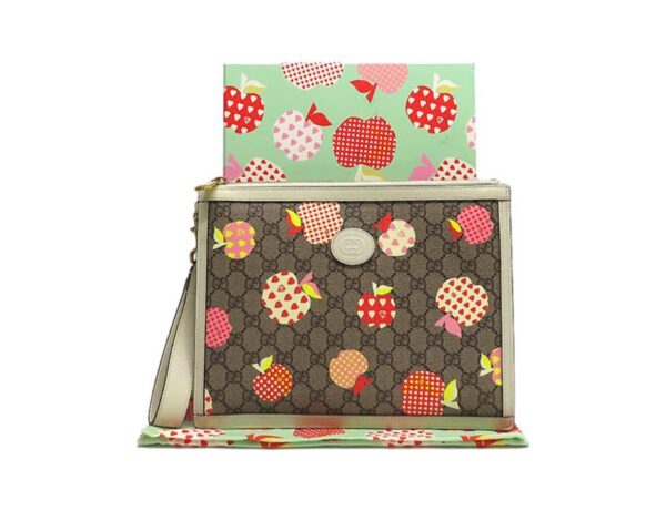 Tui Gucci Heart Apple Pattern Zipper 'Brown' 664113-22KFG-9799