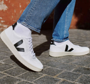 Giay Veja V-10 Leather 'White Black' VX020005