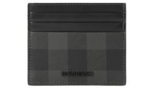 Vi Burberry Tall Check Card Case 'Charcoal' 80741021