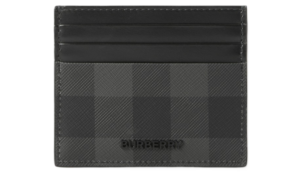 Vi Burberry Tall Check Card Case 'Charcoal' 80741021