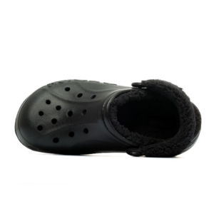 Dep Crocs Baya Lined Fuzz Strap Clog 'Black' 206633-060