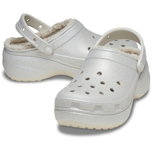 Dep Crocs Platform Glitter Lined Clog 'Silver' 210413-040