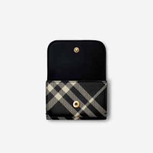 Vi Burberry Check Compact Wallet 'Black' 80952921
