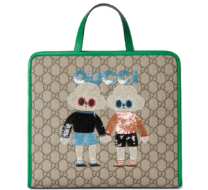 Tui Gucci Children's Dog Embroidered Tote Bag 'Brown' 605614-FADQS-8744
