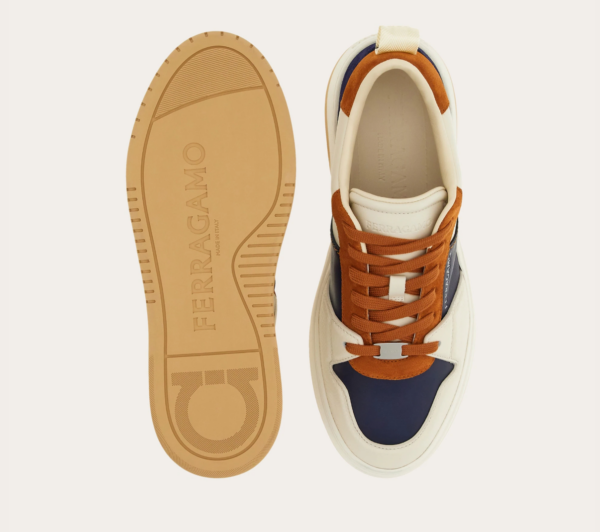 Giay Salvatore Ferragamo Suede Skate Sneaker 'Mascarpone' 022376-774861