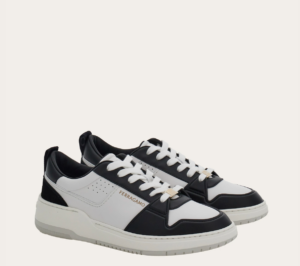 Giay Salvatore Ferragamo Suede Patch Skate 'Black White' 022376-770882