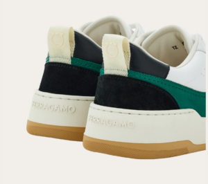 Giay Salvatore Ferragamo Suede Patch Skate 'Black Green' 022376-769706