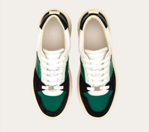 Giay Salvatore Ferragamo Suede Patch Skate 'Black Green' 022376-769706