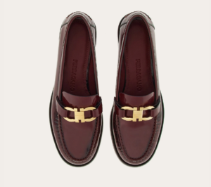 Giay Salvatore Ferragamo Moccasin Gancini Ornament 'Burgundy' 01H443-769633