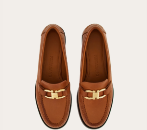 Giay Salvatore Ferragamo Moccasin Gancini Ornament 'Tan' 01H704-769756