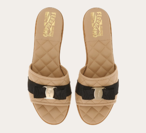 Dep Salvatore Ferragamo Quilted Slide Vara Bow 'Cookie' 01D474-754668