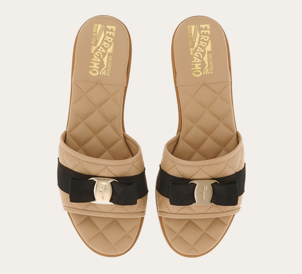 Dep Salvatore Ferragamo Quilted Slide Vara Bow 'Cookie' 01D474-754668