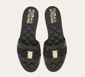 Dep Salvatore Ferragamo Quilted Slide Vara Bow 'Black' 01D474-753739